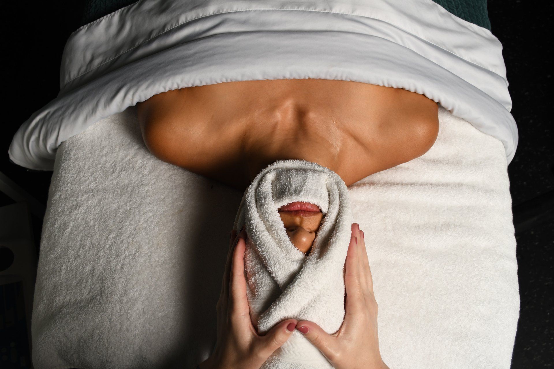Facial with hot towel