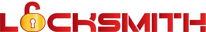 A red and yellow logo for MOBILCO LOCKSMITH & SECURITY A red and yellow logo for MOBILCO LOCKSMITH & SECURITY