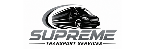 Black car logo above the word “SUPREME” and “TRANSPORT SERVICES” in gray text.