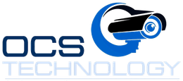 The logo for ocs technology shows a security camera in a blue circle.