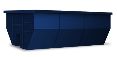 Blue industrial dumpster on a white background