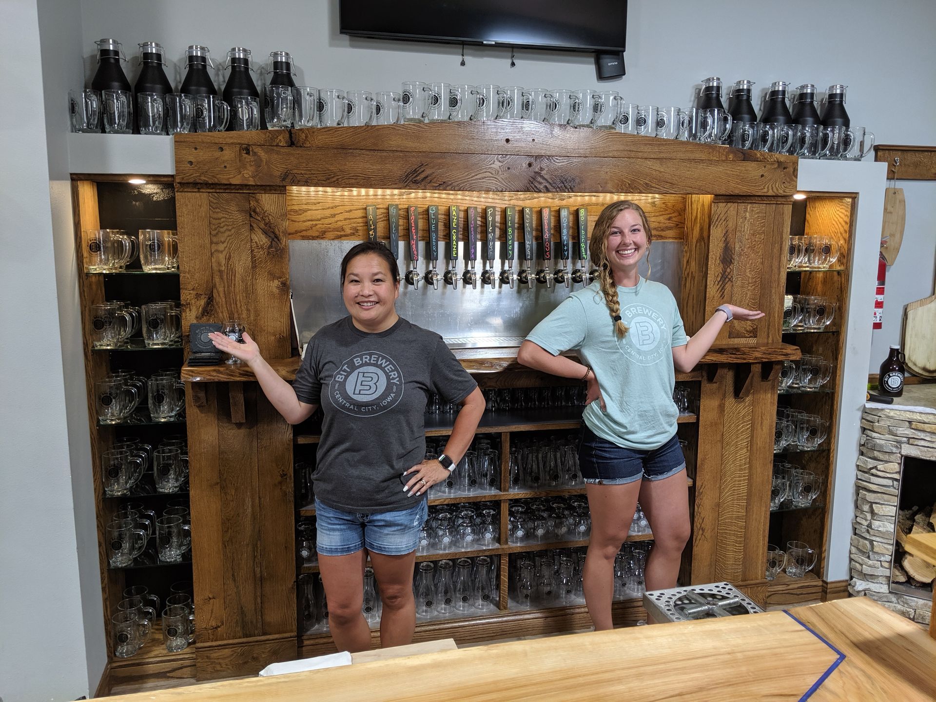 Meejin and Emily showing off our Mug Club. Mugs