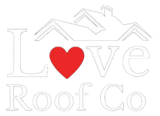 Love Roof Co logo with red heart and roof outline above the text