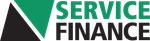 Service Finance logo with green, black and white geometric design and bold text