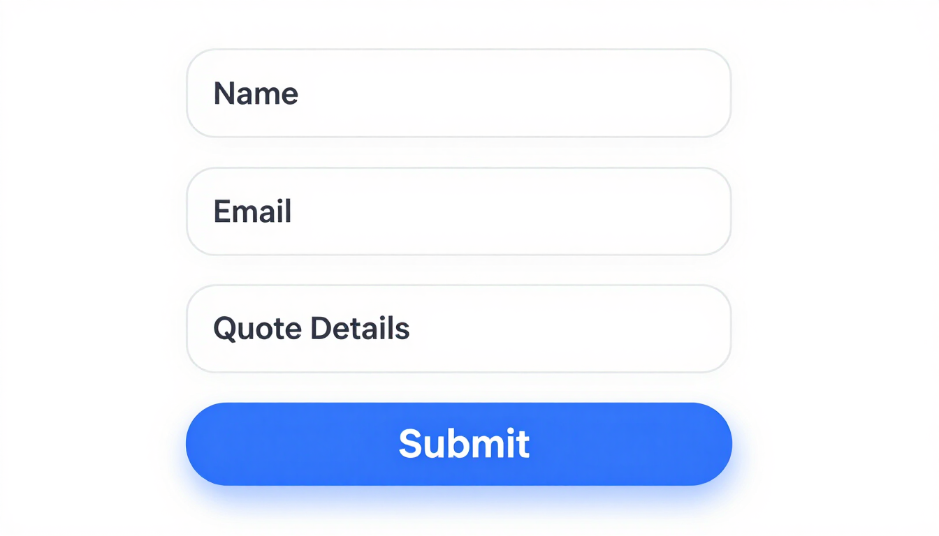 Mobile quote form mockup