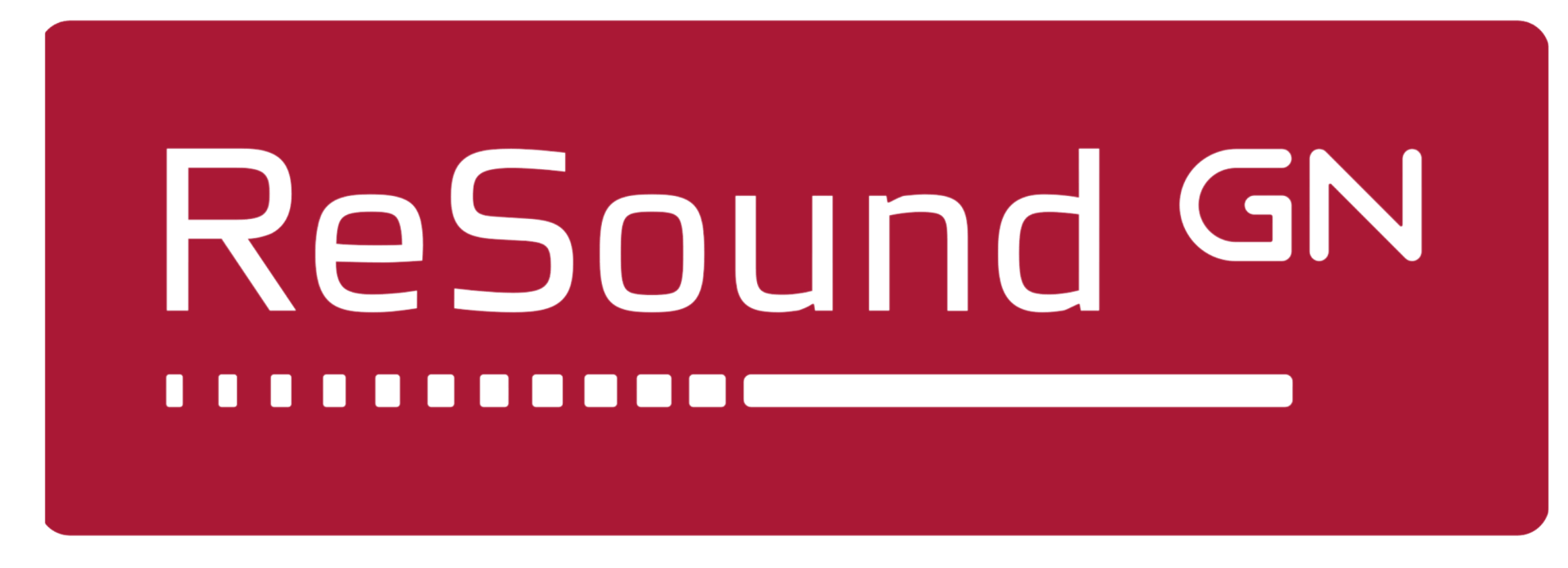 A red sign that says resound gn on it