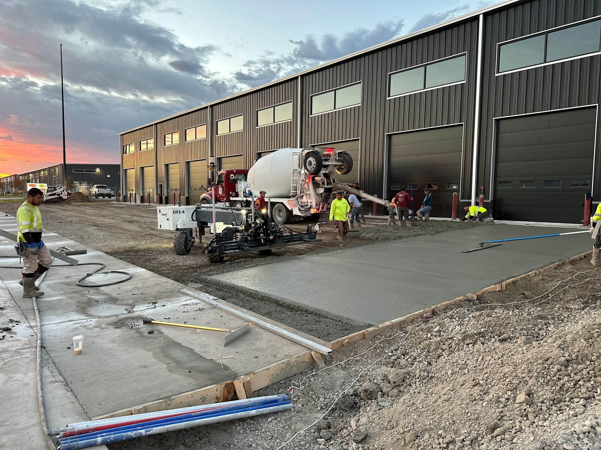 Concrete services tailored for commercial properties including parking lots, foundations, and structural work.
