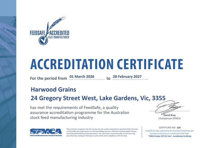 We are Feed Safe Accredited