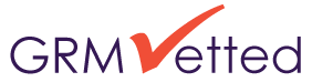 GRM Vetted logo with purple text and an orange checkmark over the “V”