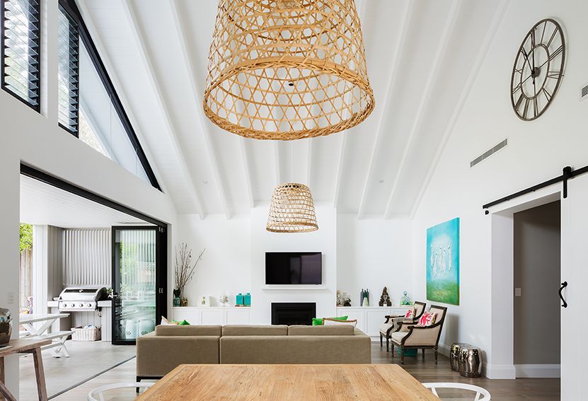 Bright Living Room With Vaulted White Ceiling — Burmah Constructions In Kangaroo Valley, NSW