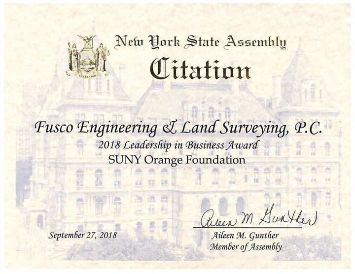 A new york state assembly citation for tusco engineering and land surveying p.c.