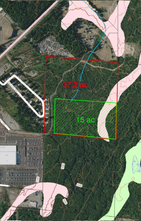 An aerial view of Site B
