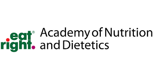 the logo for the academy of nutrition and dietetics is green and white .