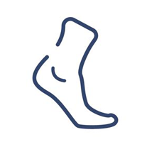 a line drawing of a person 's foot on a white background .