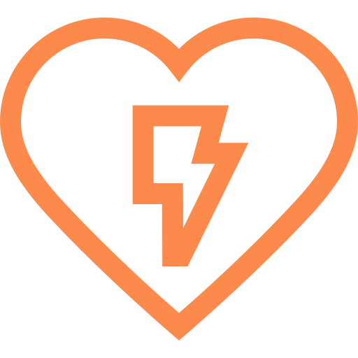 a heart with a lightning bolt inside of it .