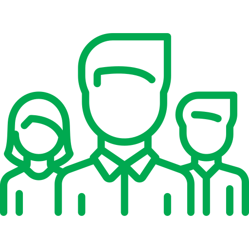 a group of people are standing next to each other in a line .