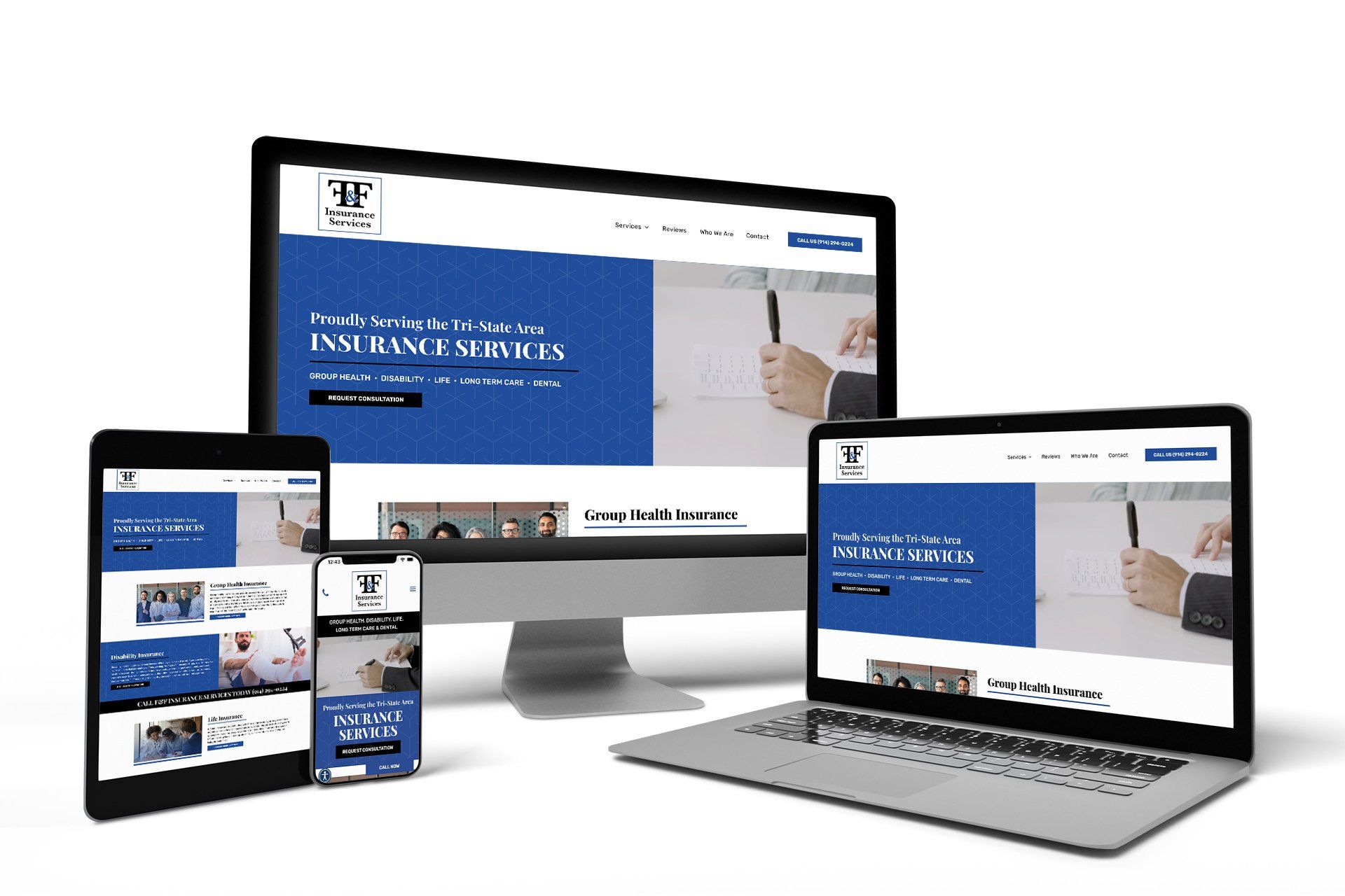 F&F Insurance Services - Device Mockups