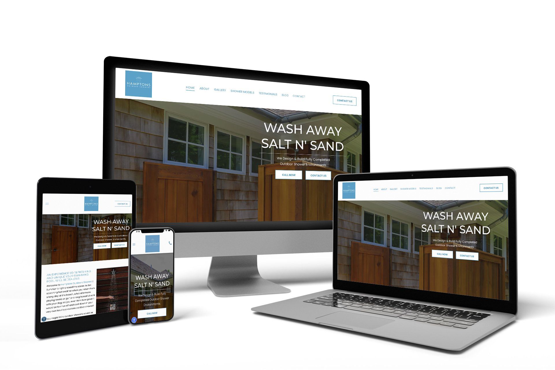 Hamptons Outdoor Showers, Hamptons, NY - Device Mockups Hamptons Outdoor Showers, Hamptons, NY - Device Mockups