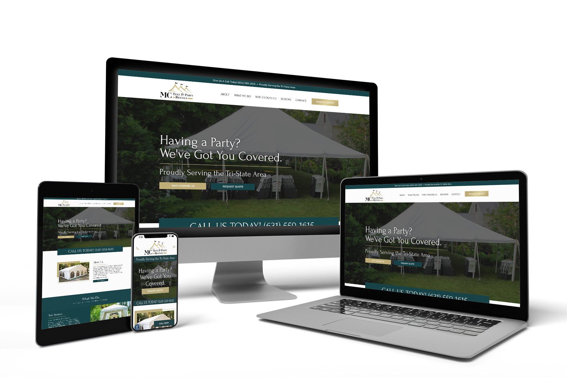 MC Tent & Party Rentals - Device Mockups