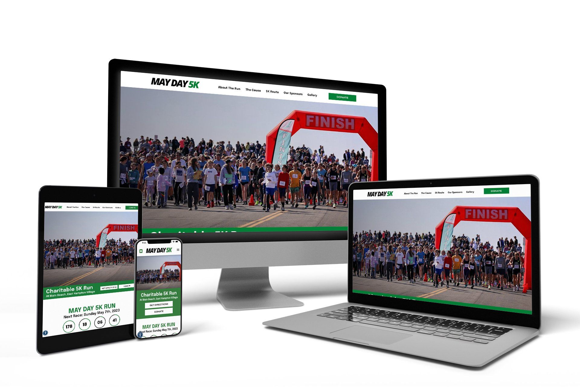 May Day 5k, East Hampton, NY - Device Mockups May Day 5k, East Hampton, NY - Device Mockups