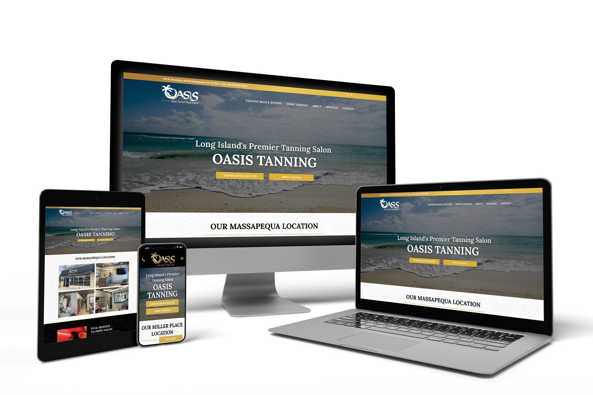 Oasis Tanning - Device Mockups Oasis Tanning - Device Mockups