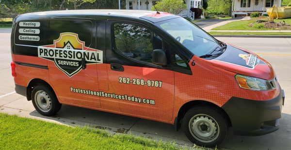 Professional HVAC Services Van