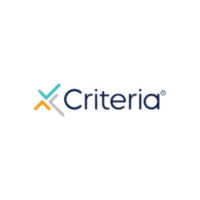 Criteria logo: dark blue wordmark with a teal, orange, and gray abstract icon.