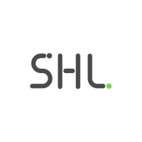 SHL logo with dark gray text on white background and a green dot.