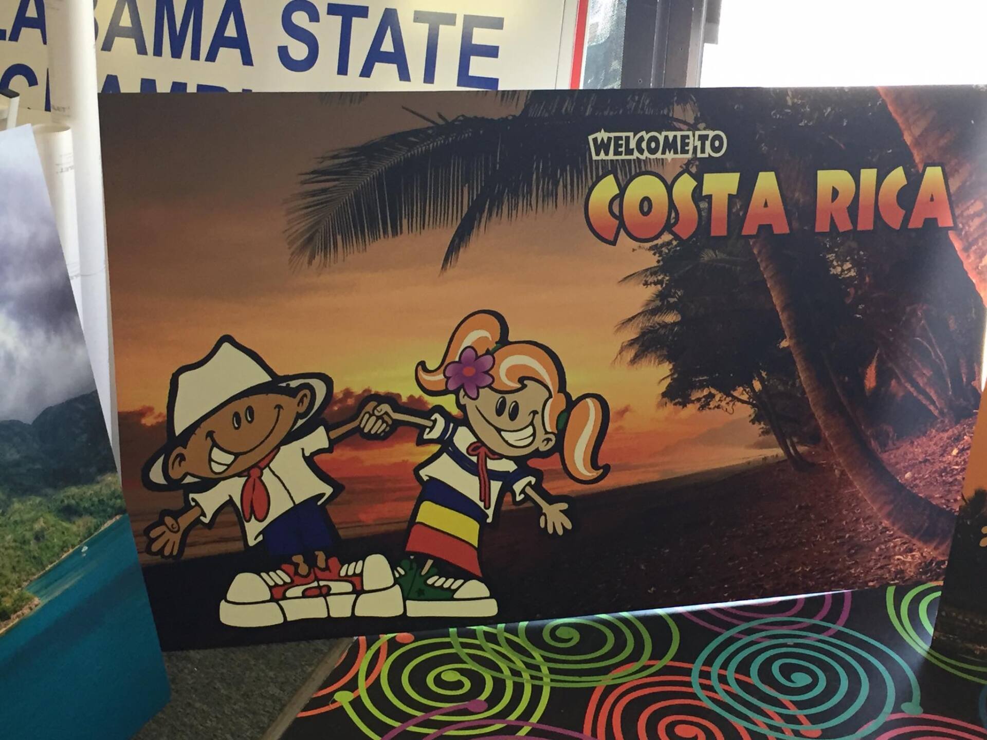 A poster that says welcome to costa rica on it