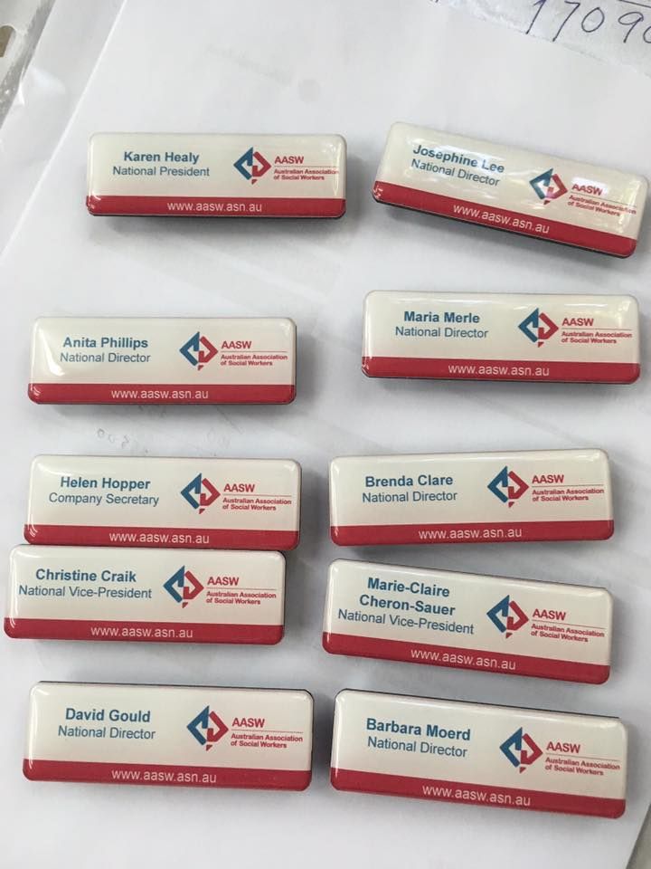 A Bunch of Name Badges on a Piece of Paper — Brindabella Print In Gungahlin, ACT
