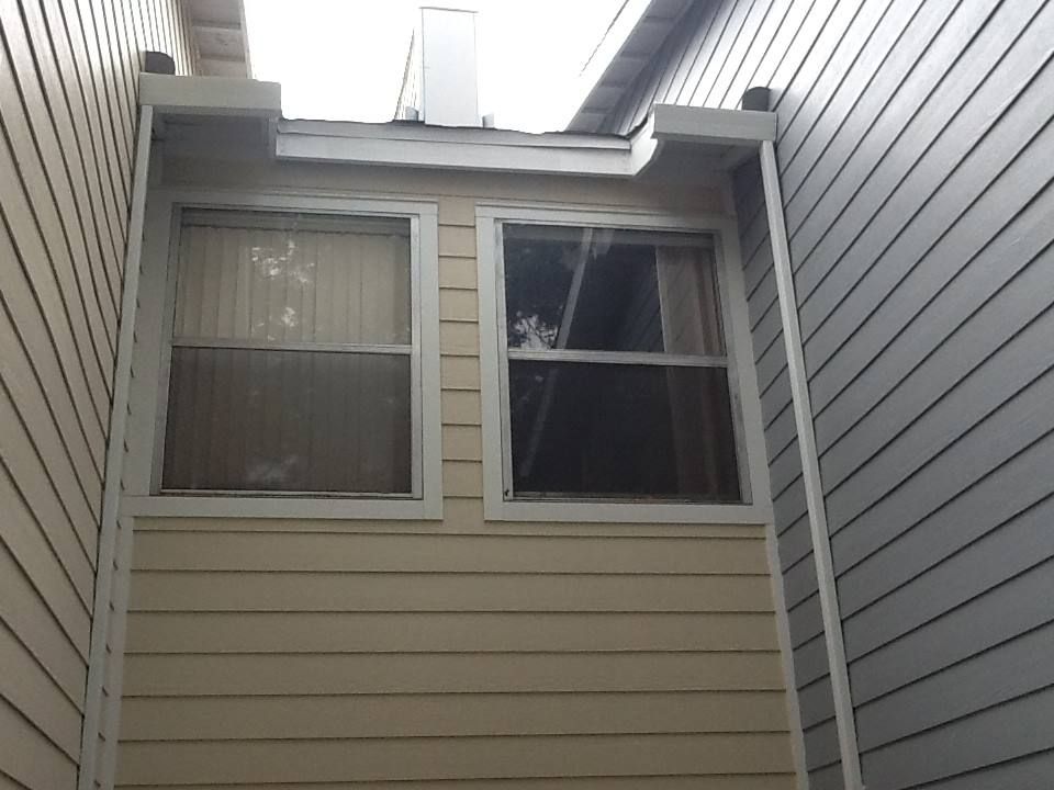 a house with a window on the side of it