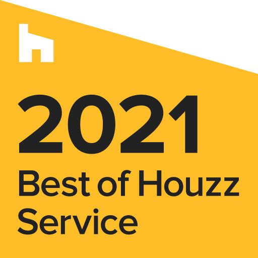 a yellow sign that says best of houzz service.