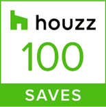 the houzz logo is green and white and says