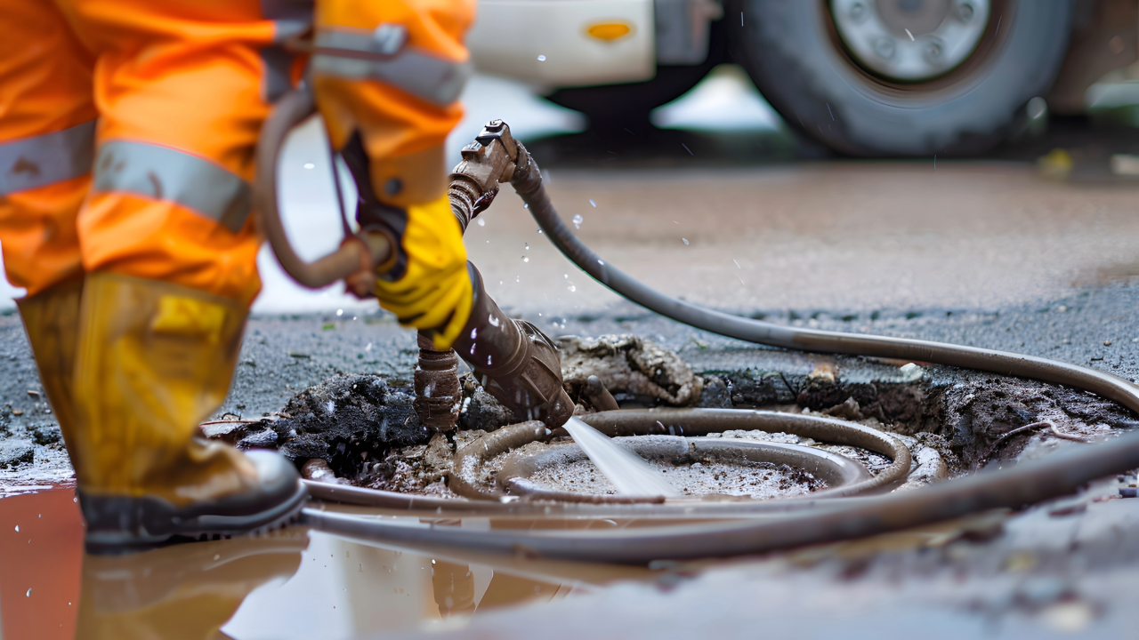 Sewer line cleaning service with high-pressure water jetting in Chicagoland area