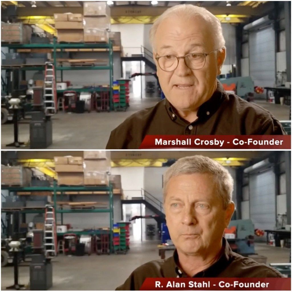 marshall crosby co-founder and r. alan stahl co-founder are shown