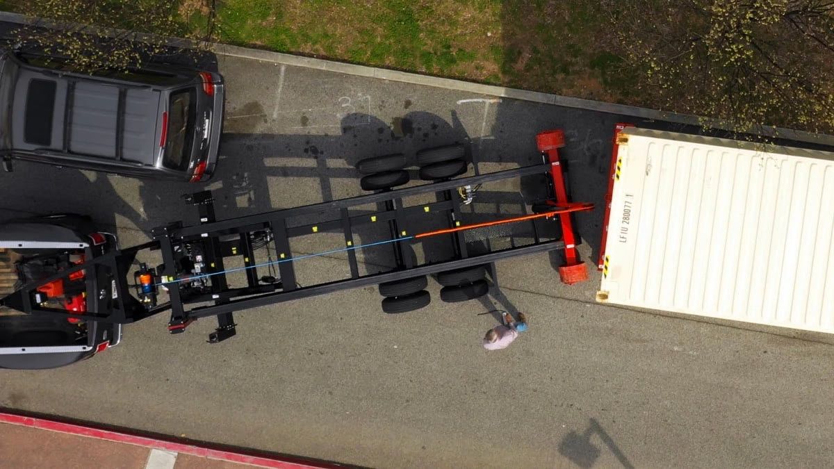ContainGo trailer backing up into tight space