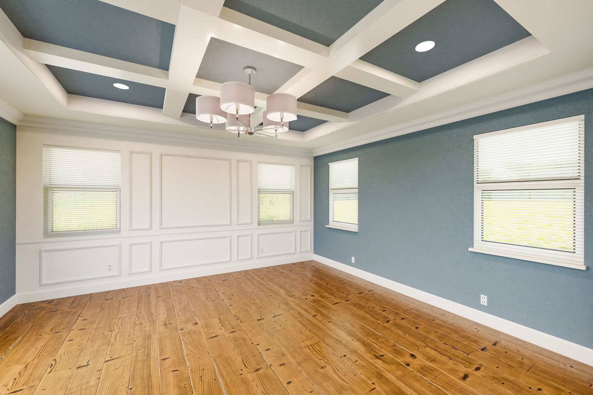 Bedroom that has recently undergone interior surface painting.