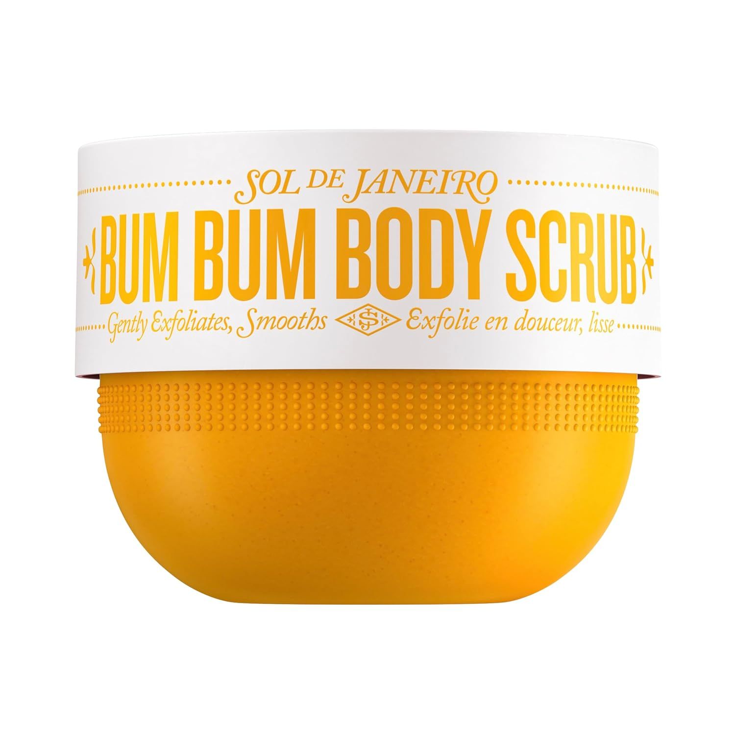 A jar of himalayan scrub with collagen and stem cell infused