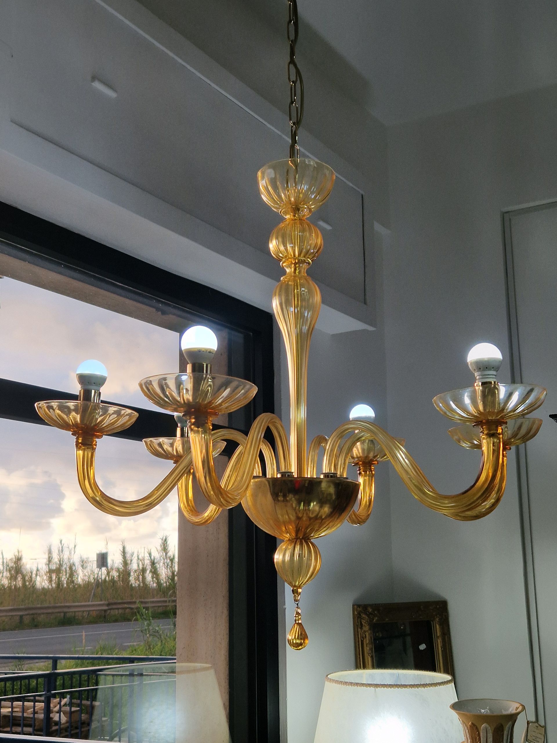 lampadario dorato