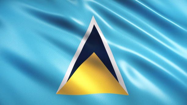 A blue flag with a yellow triangle on it