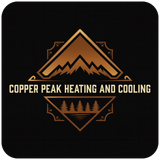 Summit Air Solutions logo with copper mountain peaks and pine trees on a black background