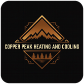 Summit Air Solutions logo with copper mountain peaks and pine trees on a black background