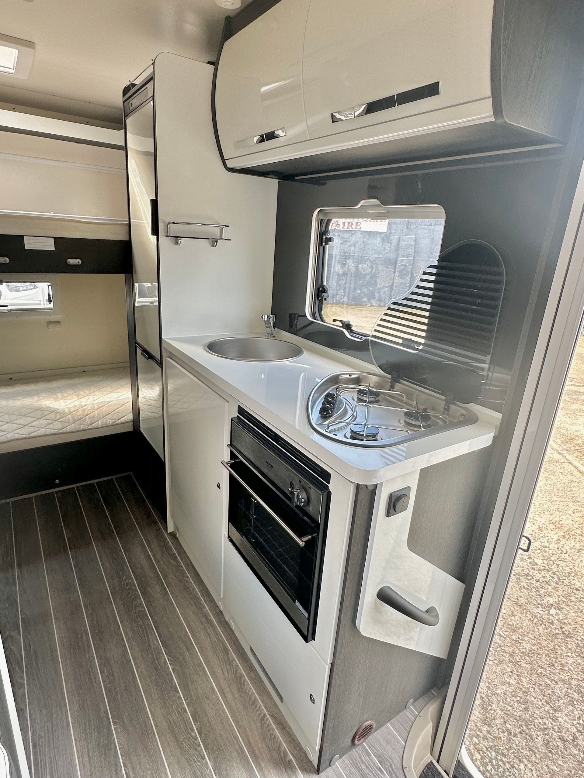 ford transit Roller Team 675 6 berth motorhome for sale used second hand bunk beds garage large storage with kitchen