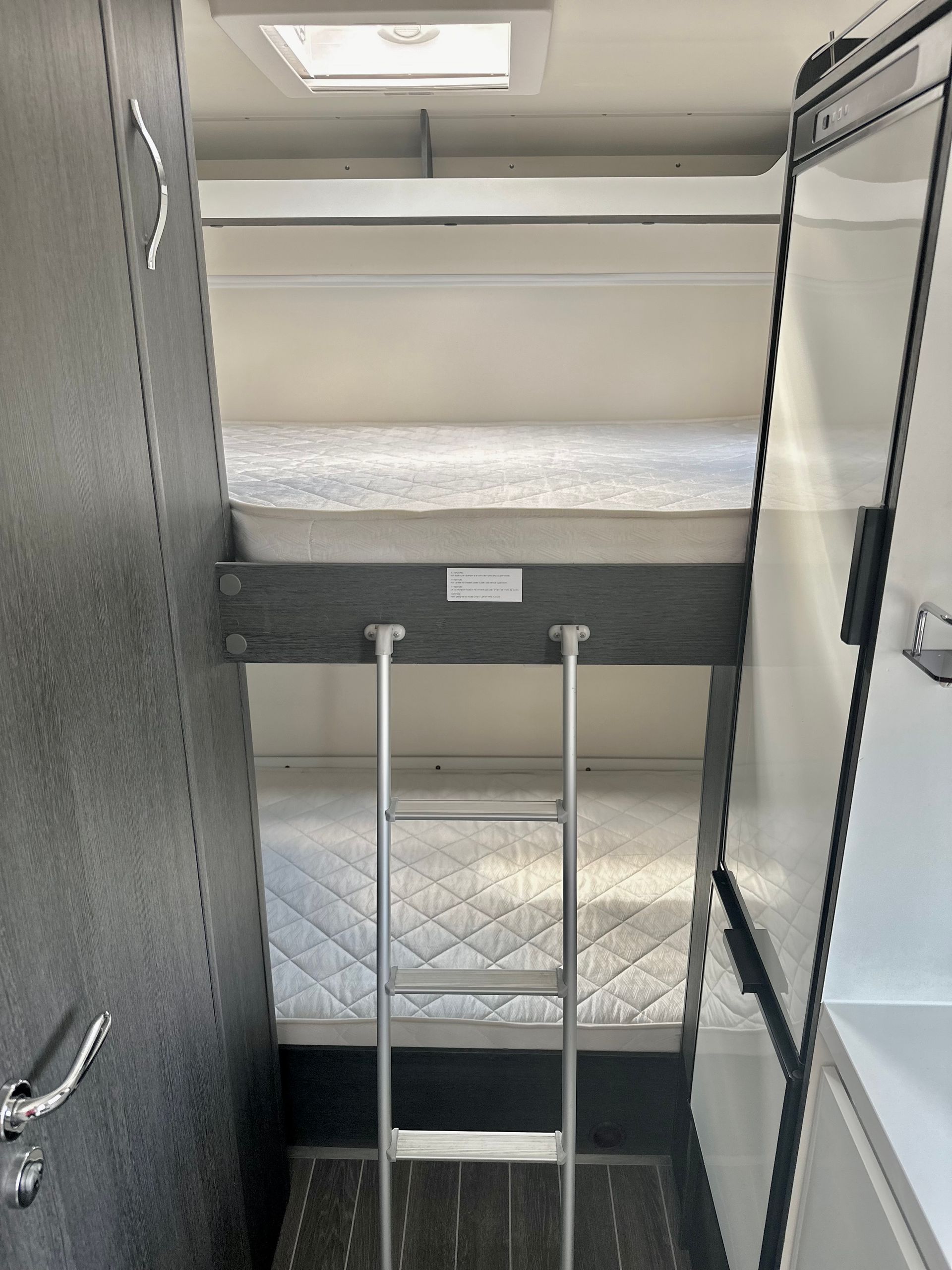 bunk beds ford transit Roller Team 675 6 berth motorhome for sale used second hand bunk beds garage large storage