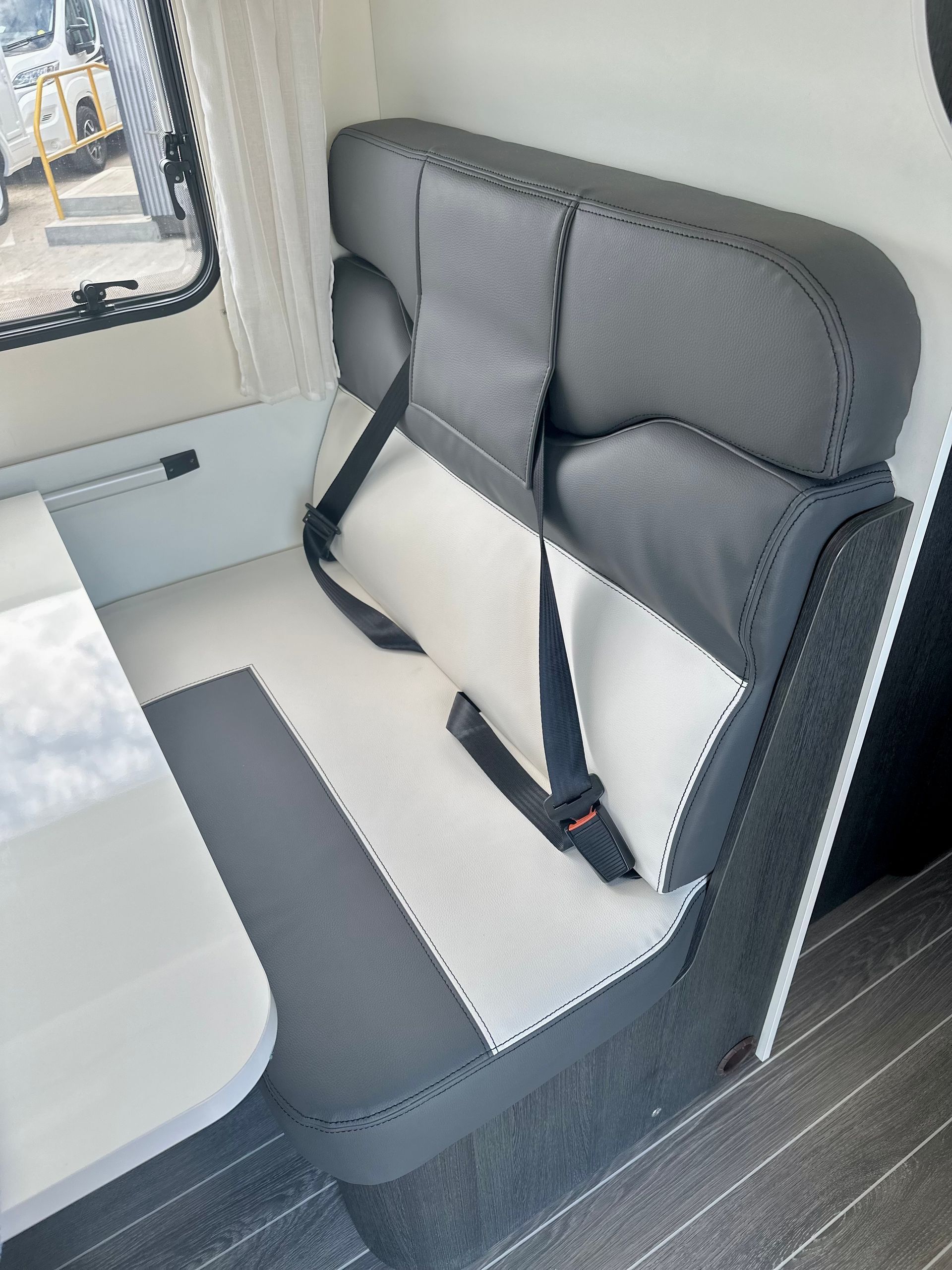 6 seat belts for 6 people ford transit Roller Team 675 6 berth motorhome for sale used second hand bunk beds garage large storage