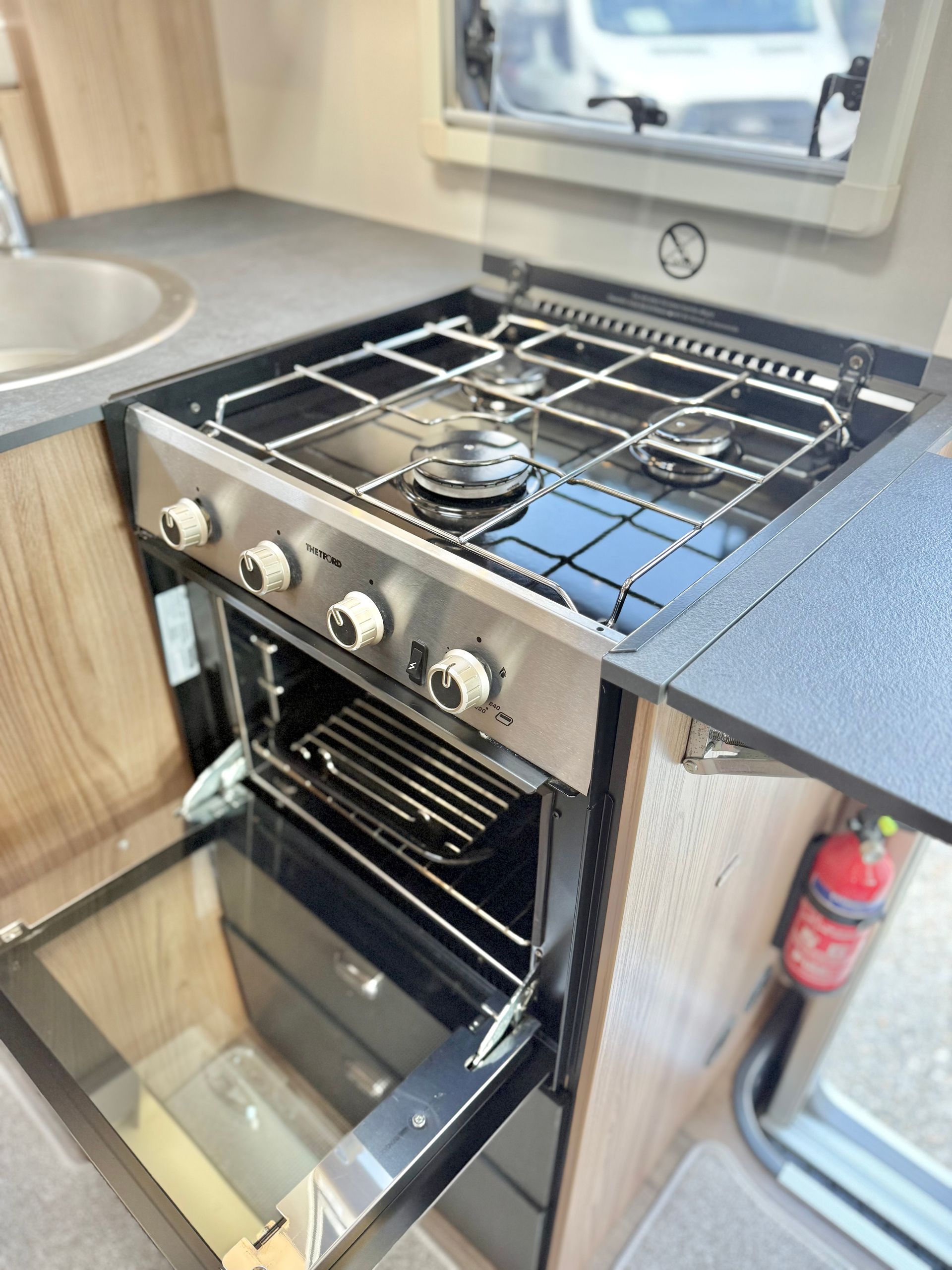 Fiat Ducato Swift Escape 684 - 4 Berth Motorhome For Sale - Automatic Transmission, onboard kitchen with hob, oven, grill, microwave, beautiful kitchen area