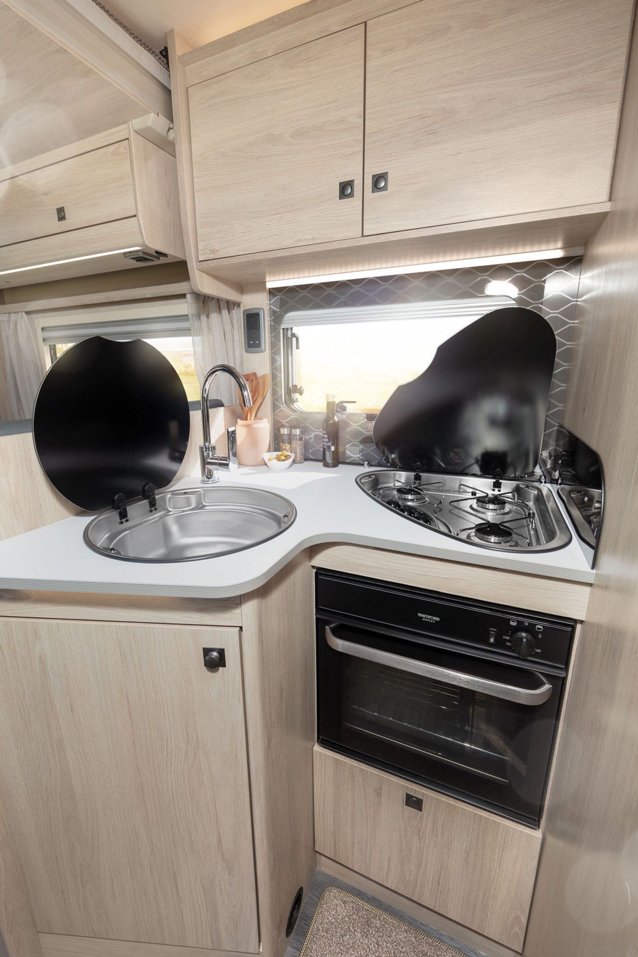 Automatic Motorhome Hire in a Luxury Auto Trail Tribute F74 perfect for 2 to 4 people.  Camping holidays, family holidays, half term, festival, glamping, F1, Silverstone, camper van with kitchen and washroom