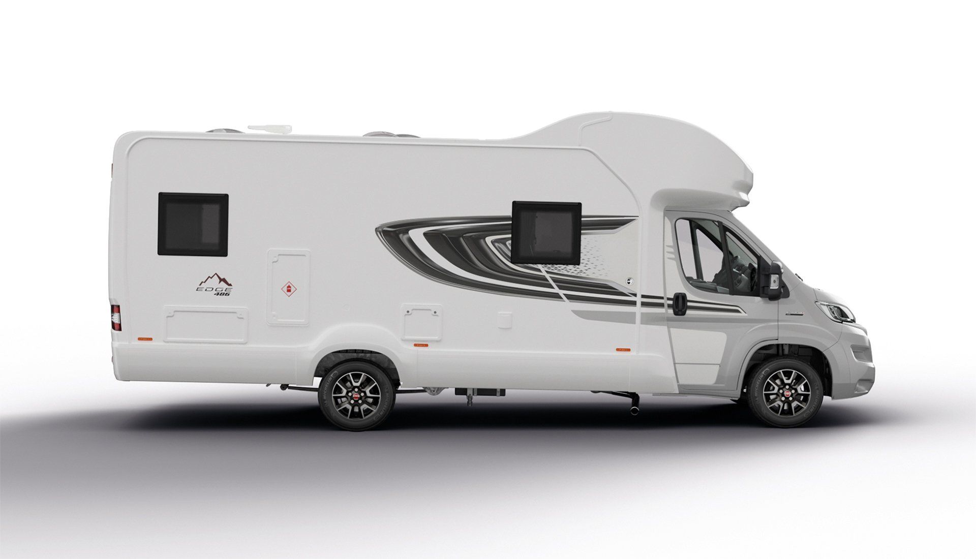 swift edge 486 6 berth motorhome hire rental for 6 people rear lounge
