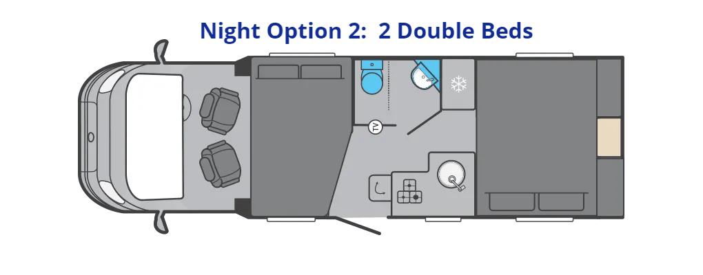 Floor Plan - Swift Escape 684 Motorhome - Night Option 2 Swift Escape 684 Motorhome Night Option 2 - 2022 model - For Sale