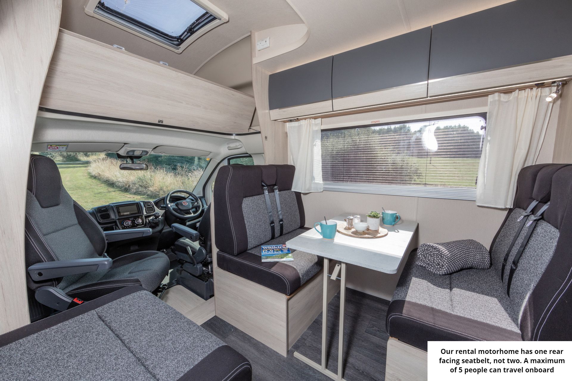 Hire a Auto-trail Expedition C72 motorhome rental front dinette for 2, 3, 4, 5 people touring holidays travel uk and europe, festival, F1, Glastonbury, Latitude, family, half term, summer, winter, luxury, camping